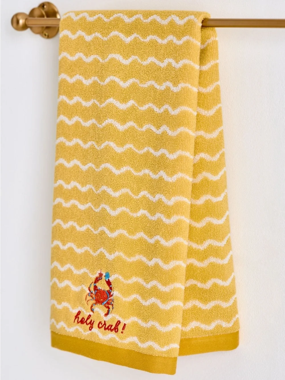 Holy Crab Icon Embroidered Hand Towel from Anthroplologie